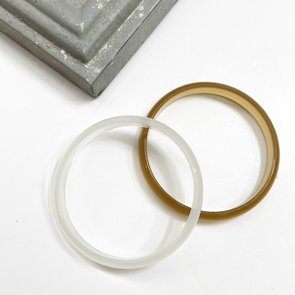 Set of plastic bangle bracelets